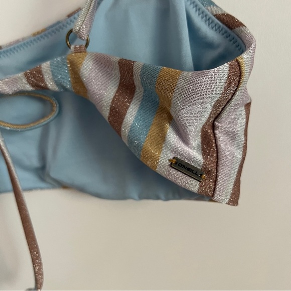 O’Neill Metallic Heidi Stripes Surfside Bralette Bikini Top-NWT-Size Large - Picture 7 of 11